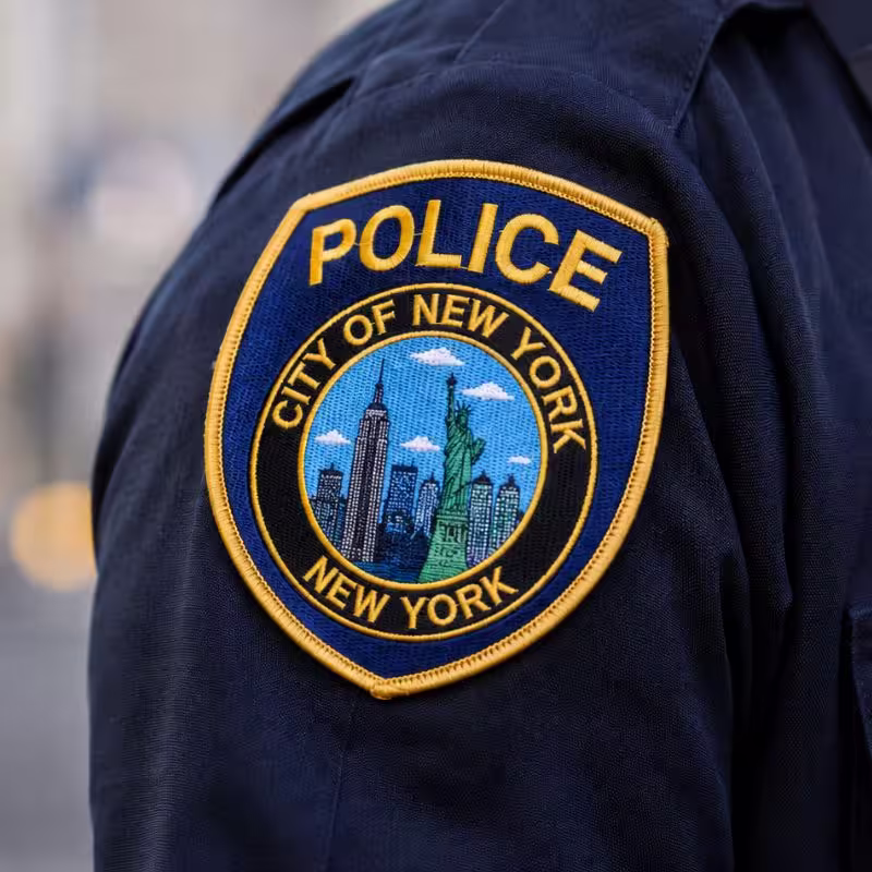 Police City of New York uniform shoulder patch displaying the Statue of Liberty and city skyline