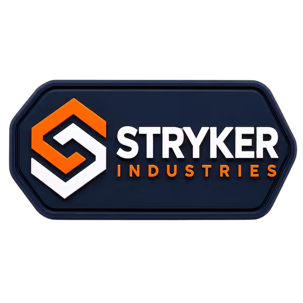 Clean 2D molded PVC patch with corporate business logo for New York staff uniforms and workwear