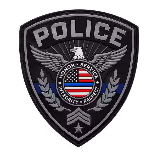 Waterproof custom PVC rubber shield patch for New York police and law enforcement tactical uniforms