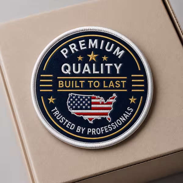 Premium quality built to last embroidered patch featuring USA flag map and gold stars