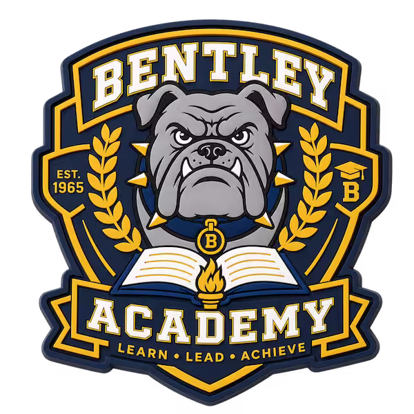 Custom 3D PVC bulldog mascot patch for New York schools and university sports teams